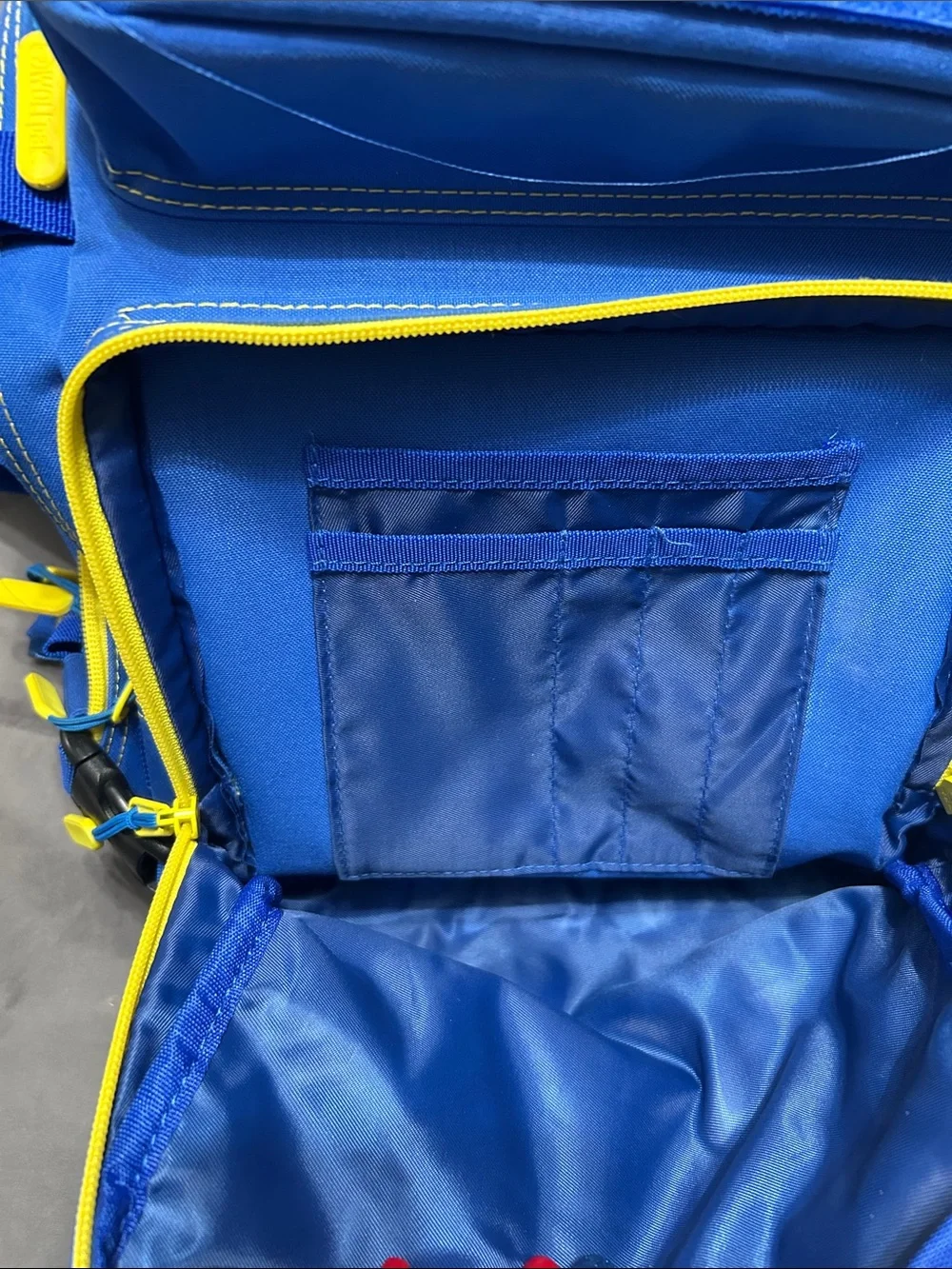 WOLFpak Blue Tactical MOLLE Backpack with Yellow Accents